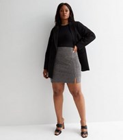 New Look Curves Black Glitter Mini Tube Skirt
